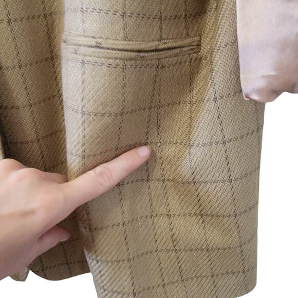 Chaus Vintage Oversized Jacket Blazer Suit Coat Checkered Pattern Women's 14 - Picture 8 of 9